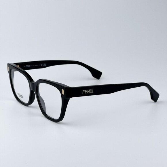 Fendi FE50055I BOLD 001 BRAND NEW Eyeglasses Shiny Black Unisex Geometric - Picture 1 of 10
